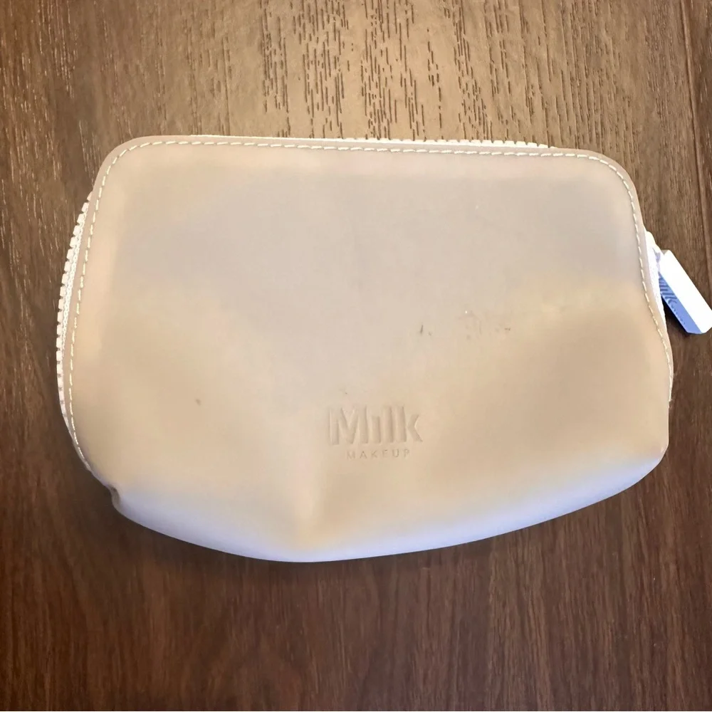 Milk Makeup White/Light Gray Cosmetic Bag “VIBES”